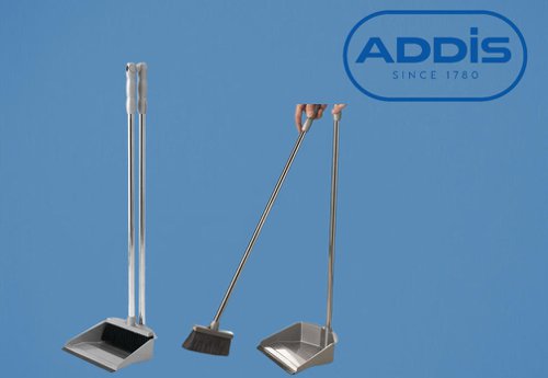 Addis Metallic Long Handle Dustpan & Brush Set