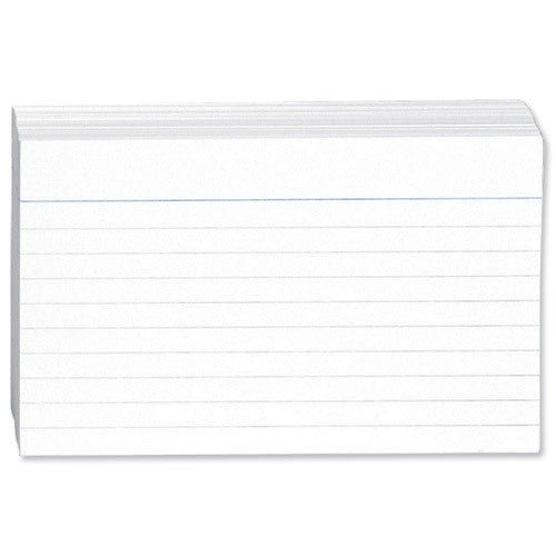 Concord 6x4inch White Ruled Record Card Pack 100's