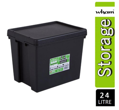 Wham Bam Black Recycled Storage Box 24 Litre