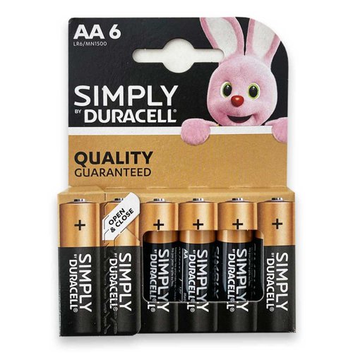 Duracell  AA Simply Battery Pack 6's