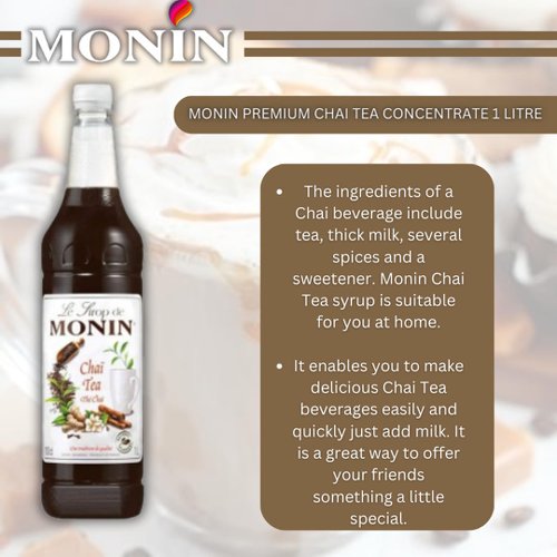 Monin Chai Coffee Syrup 1 Litre  - PACK (6)
