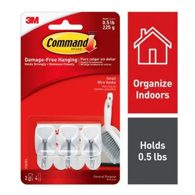 Command 17067 Small Wire Hooks White 3pk