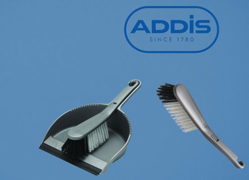 Addis Metalic Short Handle Dustpan & Brush Set {Stiff} - PACK (6)