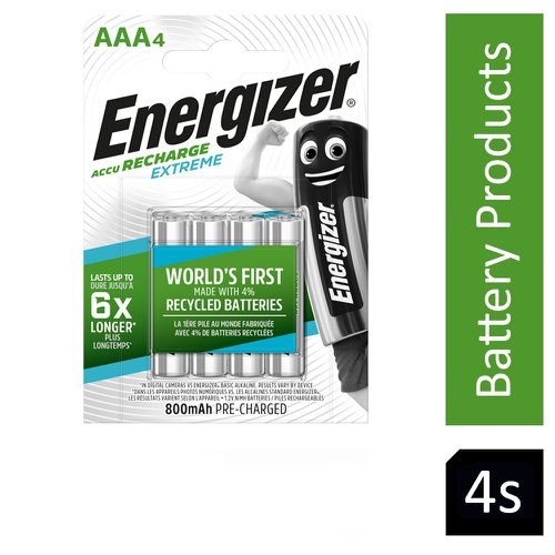 Energizer Rechargeable Extreme Battery AAA Pack 4's