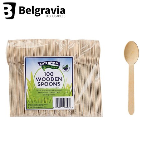 Belgravia CaterPack Wooden Spoons Pack 100's
