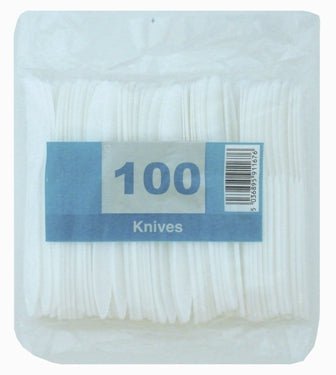 Plastic White Knives 100's
