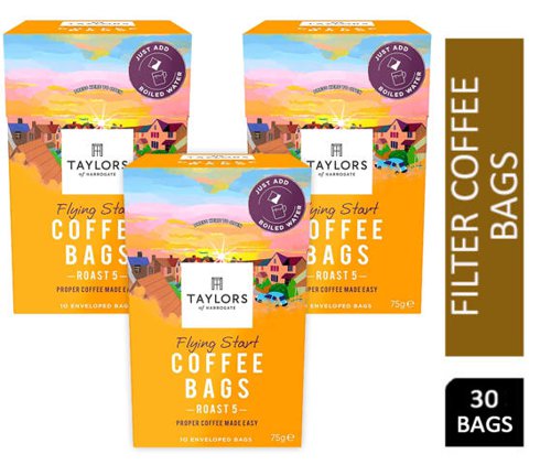 Taylors of Harrogate Flying Start Coffee Bags Pack 10s - PACK (3)