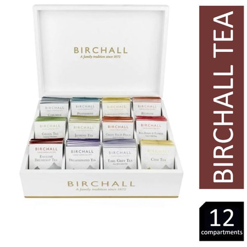 Birchall 12 Compartment White Display Box With 120 Tea