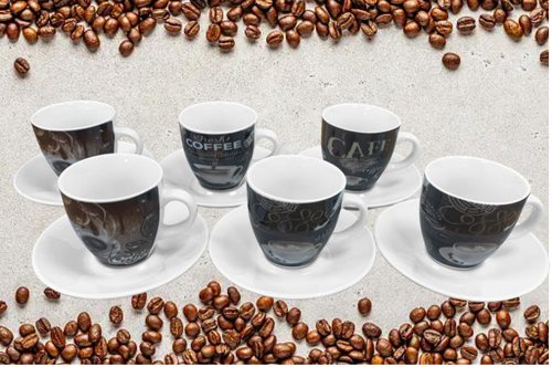 Fixtures Design Espresso Cup & Saucer 12 Piece Set