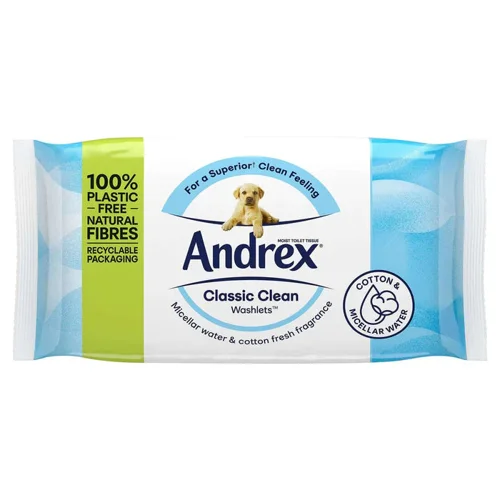Andrex Plastic Free Classic Clean Washlets 36's - PACK (12)