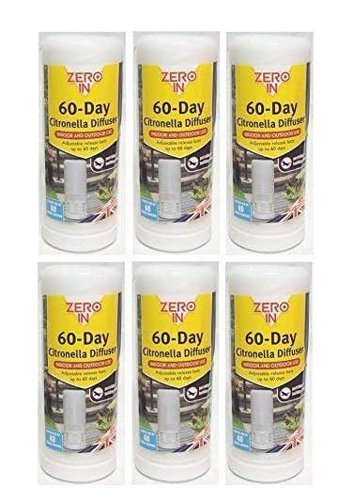 Zero In 60-Day Citronella Diffuser Portable Insect Control 40m (ZER885) - PACK (6)