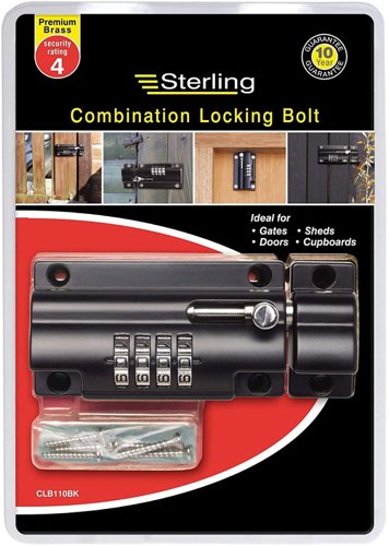 Sterling CLB110BK 110mm 4 Combination Locking Bolt - PACK (5)