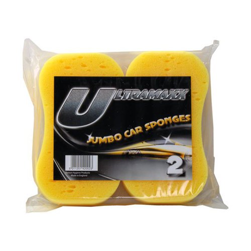 Yellow Jumbo Car Sponge Twin Pack - PACK (14)