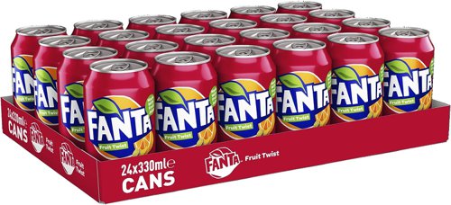 Fanta Fruit Twist Soft Drink 330ml Can (Pack of 24)
