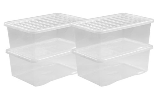 Wham Crystal Clear Plastic Storage Box 37 Litre