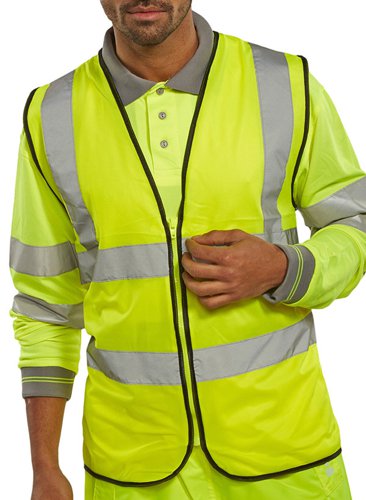 Beeswift XXL Yellow Zip Fasten Hi-Vis Waistcoat