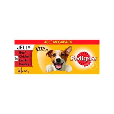 Pedigree Dog Pouches Mixed Selection in Jelly Mega Pack 40x100g