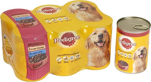 Pedigree Dog Tins Mixed Selection in Loaf 6x400g