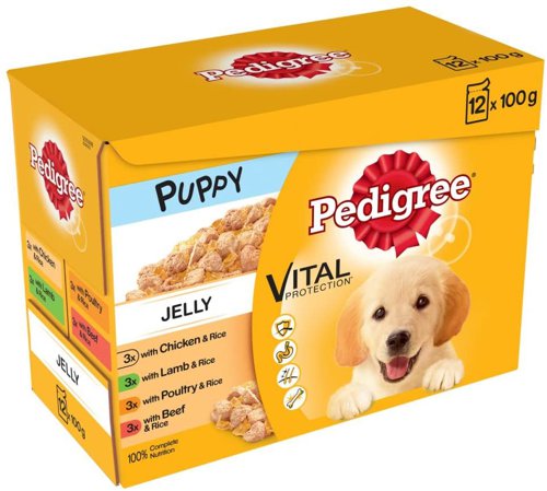 Pedigree Puppy Pouches Mixed Varieties in Jelly 12x100g