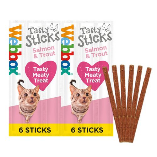 Webbox Cats Tasty Sticks Salmon & Trout 6 Pack - PACK (12)