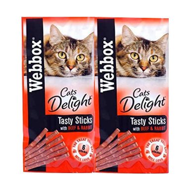 Webbox Cats Tasty Sticks Beef & Rabbit 6 Pack - PACK (12)