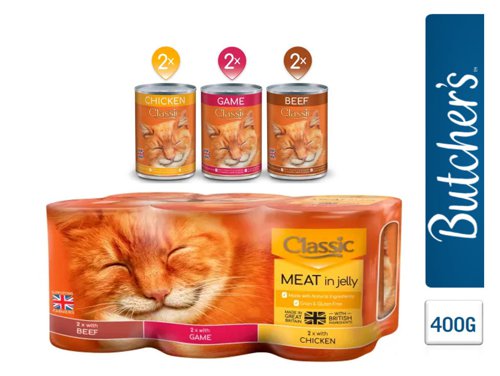 Butcher's Classic Cat Food Meat Variety Pack in Jelly 6x400g