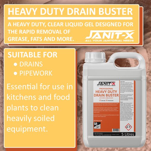 Janit-X Professional Drain Buster Sink & Pipe Unblocker 5L - PACK (2)