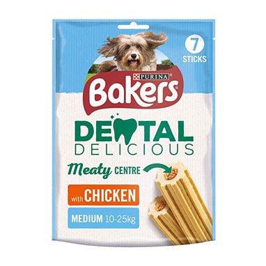 Bakers Dental Delicious Chicken Medium 200g 7 Sticks - PACK (6)