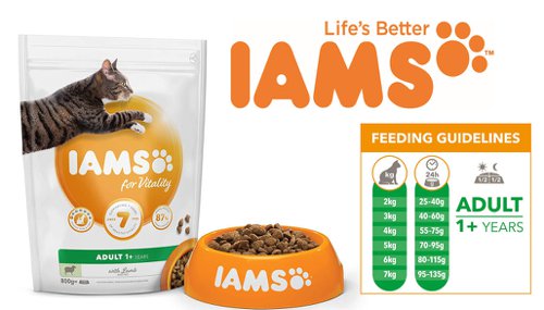 IAMS for Vitality Adult Cat Food Lamb 800g