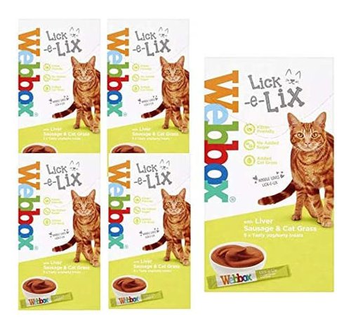 Webbox Lick-e-Lix Liver Sausage & Cat Grass 5 Pack - PACK (17)