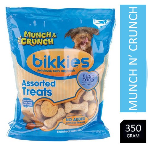 Munch & Crunch Dogs Bikkies Assorted Treats 350g - PACK (20)