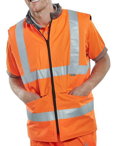Beeswift Reversible Hi Vis Orange Large Bodywarmer