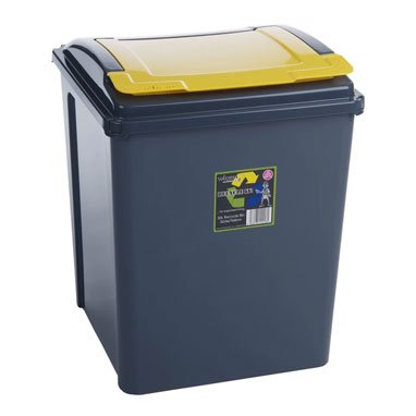 Wham Recycle It Yellow Bin & Lid 50 Litre
