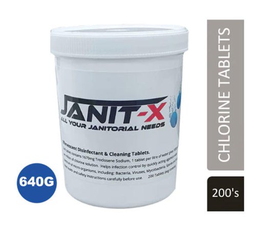 Janit-X Effervescent Chlorine Tablets 200 x 3.2g  - PACK (6)