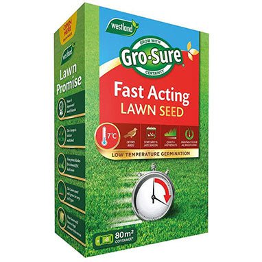Westland Gro-Sure Fast Acting Grass Lawn Seed 80m2 2.4kg - PACK (10)