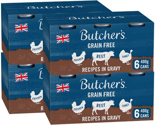 Butcher's Recipes in Gravy Dog Food Tins 6x400g - PACK (4)