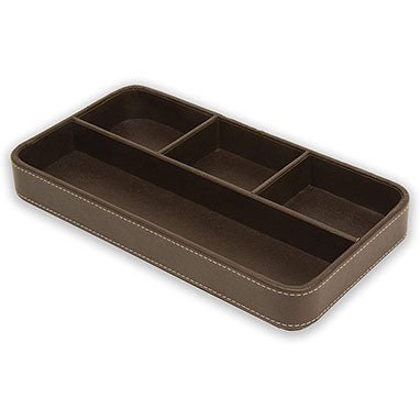 Osco Brown Faux Leather Valet Tray {BPUTOX}