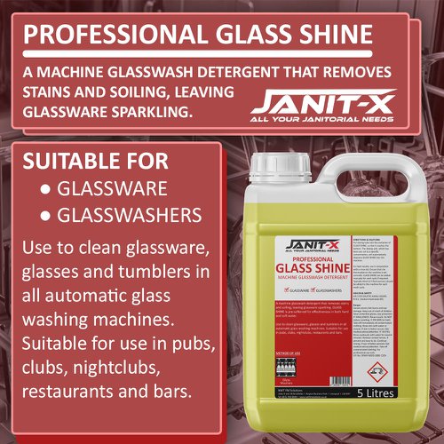 Janit-X Professional Machine Glass Shine Detergent 5 Litre - PACK (2)