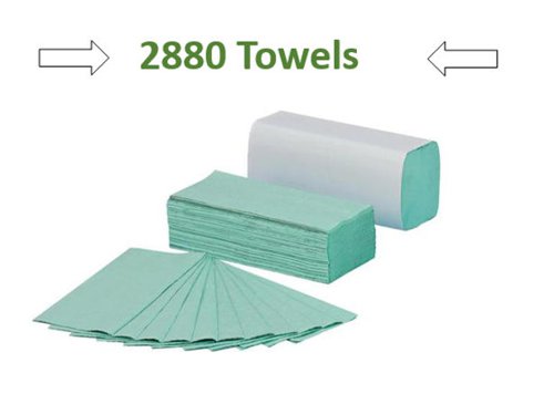 Maxima Green Single Ply C-Fold Hand Towels Green 15x192's