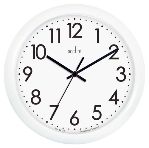 Acctim Abingdon White Wall Clock 25.5cm - PACK (10)