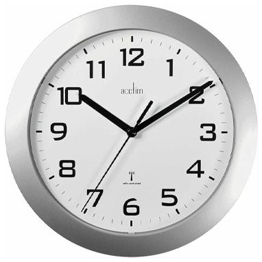 Acctim 74367 Peron Radio Controlled Wall Clock, Silver - PACK (10)