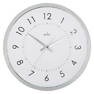 Acctim Yoko White & Chrome Wall Clock 32cm - PACK (6)