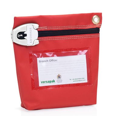 Versapak Small Secure Cash Bag 152x178x50mm RED (CCB0)