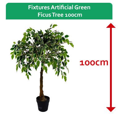 Fixtures Artificial Green Ficus Tree 100cm