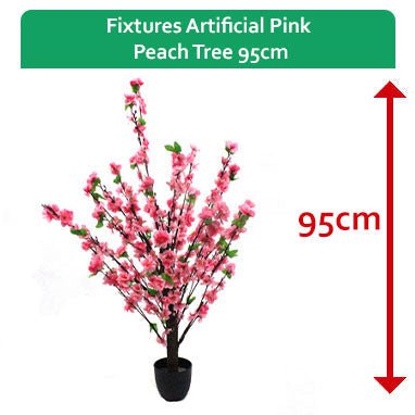 Fixtures Artificial Pink Peach Tree 95cm