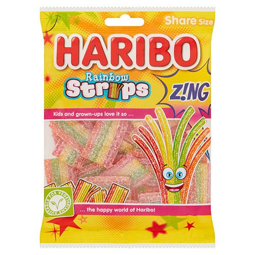 Haribo Rainbow Strips Zing 130g - PACK (12)