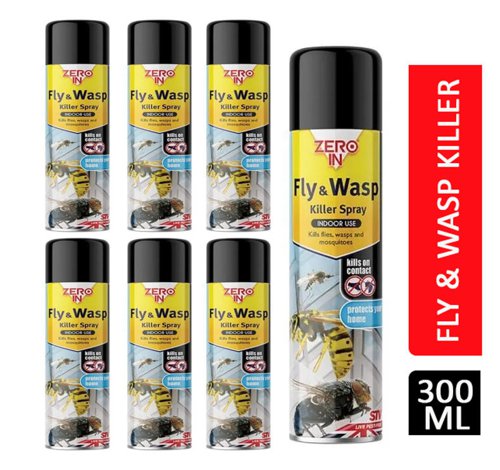Zero-in Total Fly & Wasp Killer Spray 300ml - PACK (6)