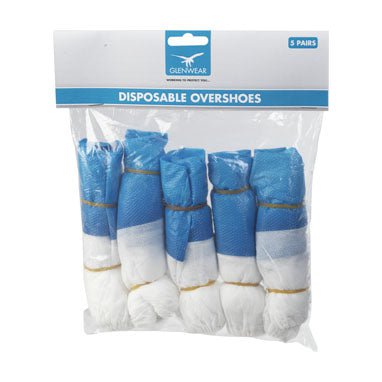 Glenwear Disposable Overshoes 5 Pairs One Size