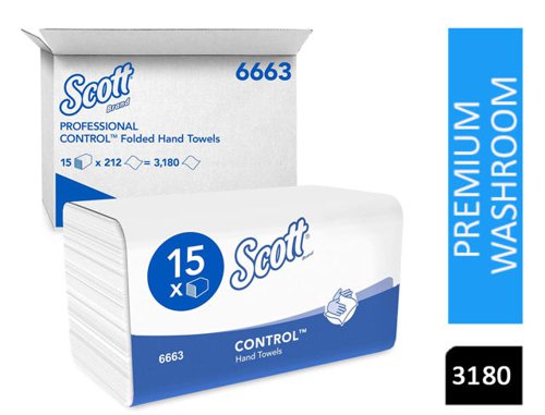 Scott Control Interfold Hand Towels 6663 15 Packs x 212's