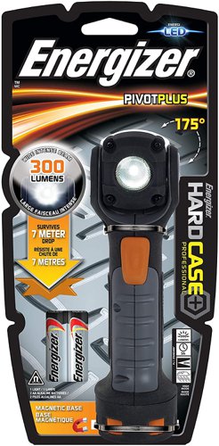 Energizer E301340800 Hard Case Pivot Light 2AA Swivel Head Torch